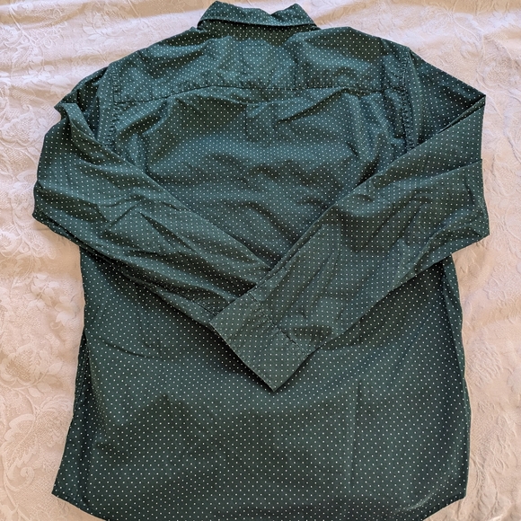 polka dot green American eagle button up medium - Picture 4 of 4